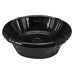 Poppy Oval Drop-In Bathroom Vanity Sink, 17-1/2” x 14-1/4” x 7”, Black Porcelain