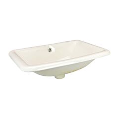 Tuba Rectangular Drop-In Bathroom Vanity Sink, 21-1/2" x 14-3/4" x 7", Ivory Porcelainﾠ