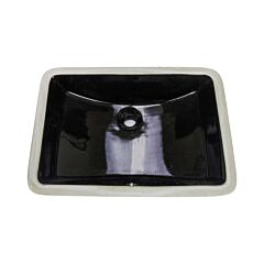 Trench Rectangular Undermount  Bathroom Vanity Sink, 20-7/8" x 14-5/8 x 8-3/8" Black Porcelain