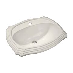 Crater Decorative Oval Drop-In Bathroom Vanity Sink, 22-3/8" x 17-5/8, Ivory Porcelainﾠ
