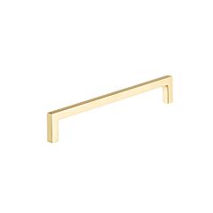 Simple Square Style 7-9/16 (192mm) Inch Center To Center, Overall Length 7-15/16 Inch Satin Brass Cabinet Hardware Pull / Handle