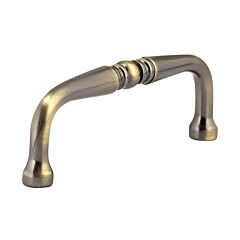 Classic Middle Bead Style, 3-1/2" (88.9mm) Inch Center to Center, Overall Length 3-27/32" Rustic Brass Cabinet Hardware Pull / Handle kitchen bathroom hardware cabinet