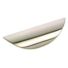 Rolled Dish Style 1-1/4 Inch (32mm) Center to Center, Overall Length 3-7/16 Inch Brushed Nickel Kitchen Cabinet Edge Pull/Handle