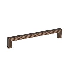 Geo Lines Style 12-5/8 Inch (320mm) Center to Center, Overall Length 13-1/2 Inch Maple Bronze Kitchen Cabinet Pull/Handle