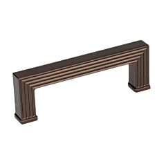 Geo Lines Style 3-3/4 Inch (96mm) Center to Center, Overall Length 4-11/32 Inch Maple Bronze Kitchen Cabinet Pull/Handle