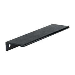 Modern Style Edge Pull 5-1/32 Inch (128mm) Center to Center, Overall Length 5-13/16 Inch Brushed Black Kitchen Cabinet Pull/Handle
