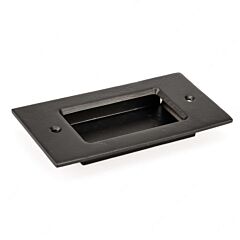 Recessed Forged Iron Style 4-3/32" (104mm) Center to Center, Overall Length 5" Flat Black Cabinet Hardware Pull / Handle