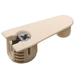 Titus System 6 Cam Connector for 19mm Panel with Ridge (Drop-In), Cam Lock Nut Furniture Fastener, Furniture Connecting Cam Fittings, Cream, Outrigger Version