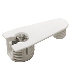 Titus System 6 Cam Connector for 19mm Panel with Ridge (Side-Entry), Cam Lock Nut Furniture Fastener, Furniture Connecting Cam Fittings, White, Outrigger Version