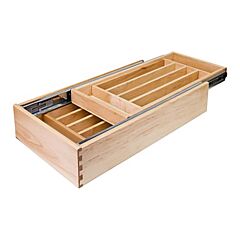 Hardware Resources 21" (533.5mm) Double Cutlery Drawer, 2 Tier Cutlery Storage Drawer