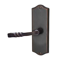 Emtek Passage, 7-1/8" Overall, Non-Keyed Colonial Sideplate Lock with Santa Fe Lever in Oil Rubbed Finish