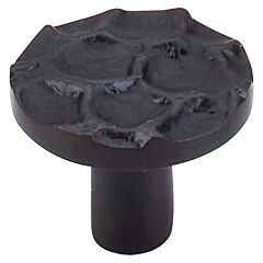 Top Knobs Cobblestone Round Knob Contemporary, Old World, Rustic Style Coal Black Knob, 1-3/8 Inch Diameter