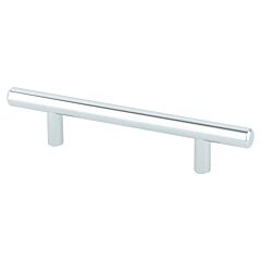 Tempo 3-3/4" (96mm) Center to Center, 6-1/8" (155.5mm) Overall Length Polished Chrome Cabinet Handle / Pull, Berenson Hardware