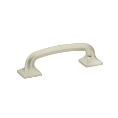 Northport 3-1/2" (89mm) Center to Center, 4-1/2" Length, Square Bases, Satin Nickel Cabinet Pull/ Handle