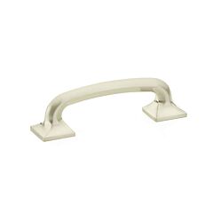 Northport 3-1/2" (89mm) Center to Center, 4-1/2" Length, Square Bases, Brushed Nickel Cabinet Pull/ Handle