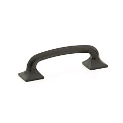 Northport 3-1/2" (89mm) Center to Center, 4-1/2" Length, Square Bases,Matte Black Cabinet Pull/ Handle