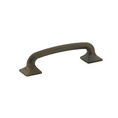 Northport 4" (102mm) Center to Center, 5" Length, Square Bases, Ancient Bronze Cabinet Pull/ Handle