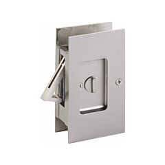 Passage Modern Rectangular Pocket Door Lock Satin Nickel