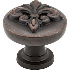 Lafayette Style Cabinet Hardware Knob, Brushed Oil Rubbed Bronze 1-3/8 Inch Diameter
