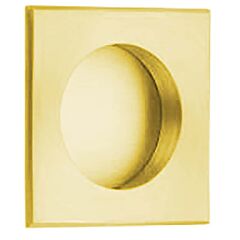 Emtek Square Flush Pull W/Round Bore 2-1/2" (64mm) Overall Length Unlacquered Brass Cabinet Pull/Handle
