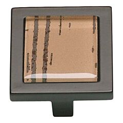 Atlas Homewares Spa Brown Tiger Square Contemporary Aged Bronze Cabinet Hardware Knob, 1" Inch Diameter