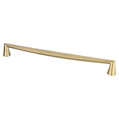 Domestic Bliss 12-19/32" (320mm) Center to Center, 13-1/2" (343mm) Overall Length Modern Brushed Gold Cabinet Handle / Pull, Berenson Hardware