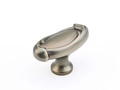 French Farm Antique Nickel Oval Cabinet Drawer Knob, 1-7/8" (48mm) Length