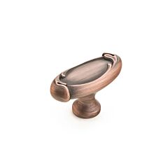 French Farm Empire Bronze Oval Cabinet Drawer Knob, 1-7/8" (48mm) Length
