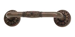Atlas Homewares Hammered Pull Vintage Style 3 Inch (76mm ) Center to Center, Overall Length 4" Rust, Cabinet Hardware Pull / Handle
