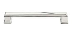 Atlas Homewares Sutton Place Pull Transitional Style 5 Inch (128 mm ) Center to Center, Overall Length 5.87" Polished Nickel, Cabinet Hardware Pull / Handle