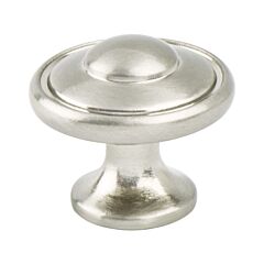 Euro Traditions 1-3/16" (30.5mm) Overall Diameter Brushed Nickel Knob