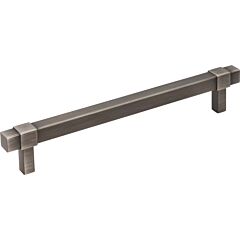 Jeffrey Alexander Zane Collection 6-5/16" (160mm) Center to Center, 7-9/16" (192mm) Overall Length Brushed Pewter Cabinet Pull/Handle