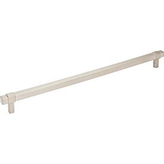 Zane Style 12 Inch (305mm) Center to Center, Overall Length 13-1/4 Inch Satin Nickel Kitchen Cabinet Pull/Handle