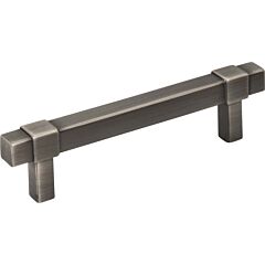 Zane Style 3-3/4 Inch (96mm) Center to Center, Overall Length 5-1/16 Inch Brushed Pewter Kitchen Cabinet Pull/Handle