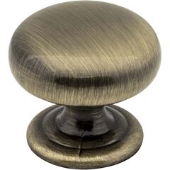 Elements Florence Traditional, Transitional Brushed Antique Brass Cabinet Knob, 1-1/4" Diameter