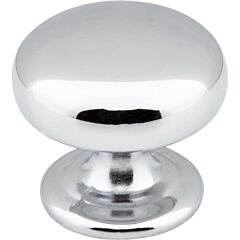 Elements Florence Traditional, Transitional Polished Chrome Cabinet Knob, 1-1/4" Diameter