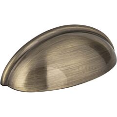 Elements Florence Cup Brushed Antique Brass 3 Inch (76mm) Center to Center, Overall Length 3-11/16 Inch Cabinet Hardware Pull / Handle 