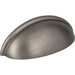 Elements Florence Cup Brushed Pewter 3 Inch (76mm) Center to Center, Overall Length 3-11/16 Inch Cabinet Hardware Pull / Handle 
