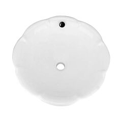 Orchid Round Shaped Vessel Sink, 18” Diameter x 7-1/4”, White Porcelain