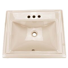 Dugout Rectangular Shaped Drop-In Bathroom Vanity Sink, 18 1/4" x 5-3/4", Ivory Porcelain