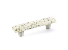 Ice 3" (76mm) Center to Center, 4-1/2" (114mm) Length, White Lace Pebbles Stainless Steel Cabinet Pull/ Handle