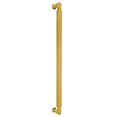 Omnia Ultima III Modern Style 12" (305mm) Center to Center, Overall Length 12-7/16" Lacquered Satin Brass Cabinet Pull / Handle