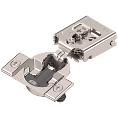 Blum 105 Degrees, 1/2" (13mm) Overlay Edge Mount Press-In, With BLUMOTION Soft Close Cabinet Hinge