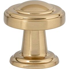 Atlas Homewares Bronte Collection Warm Brass Round Cabinet Hardware Knob,1-1/8" (29mm) Diameter