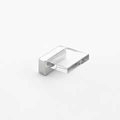 Positano 5/8" (16mm) Length, Square Angled Polished Chrome and Clear, Cabinet Pull / Handle