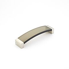 Positano Arched 5-1/16" (128mm) Center to Center, 5-3/8" Length, Satin Nickel and Smoke, Cabinet Pull / Handle