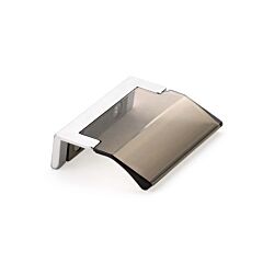 Positano Edge Pull 1-1/4" (32mm) Center to Center, 2-1/2" Length, Polished Chrome and Smoke, Cabinet Pull / Handle