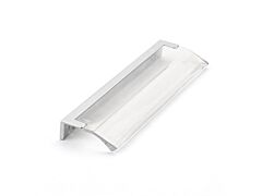 Positano Edge Pull 5-1/16" (128mm) Center to Center, 6-1/4" Length, Polished Chrome and Clear, Cabinet Pull / Handle