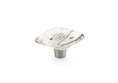 Ice Stainless Steel, White/Grey Confetti, Square Kitchen Cabinet Drawer Knob, 1-1/2" (38mm) Diameter