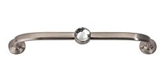 Atlas Homewares Crystal Bracelet Pull Contemporary Style 5 Inch (128 mm ) Center to Center, Overall Length 5.75" Brushed Nickel, Cabinet Hardware Pull / Handle